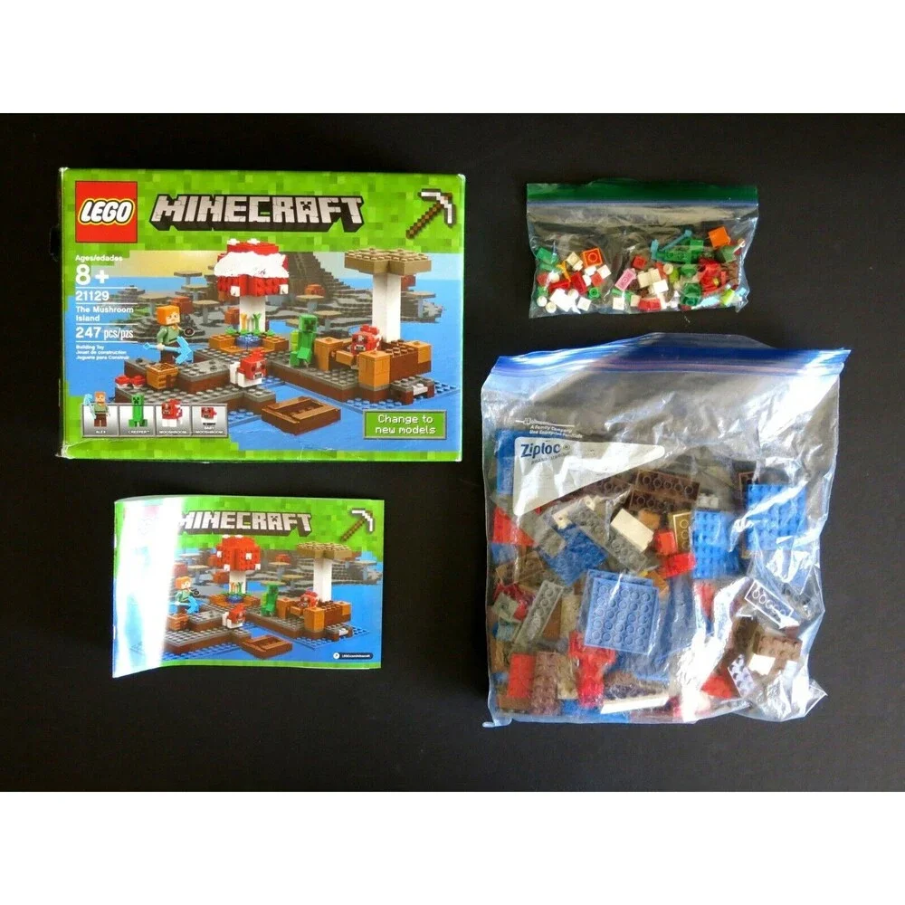 LEGO Minecraft The Mushroom Island set box manual 21129 Retired 1 missing pc 247